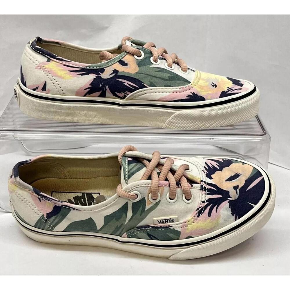 Vans Authentic Tropical Floral Canvas Sneakers Youth 4 Women 5.5